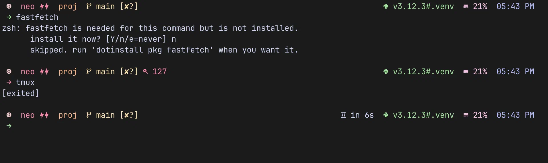 The pure prompt in a terminal